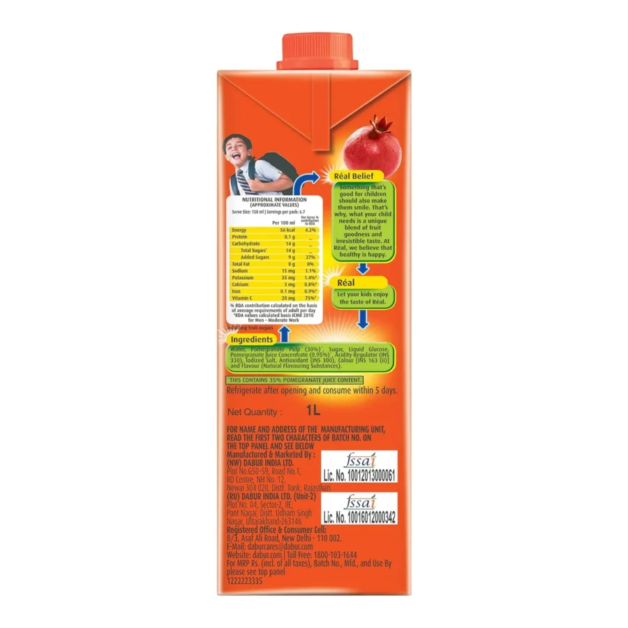 Real Fruit - Pomegranate,1L Pack - Image 3