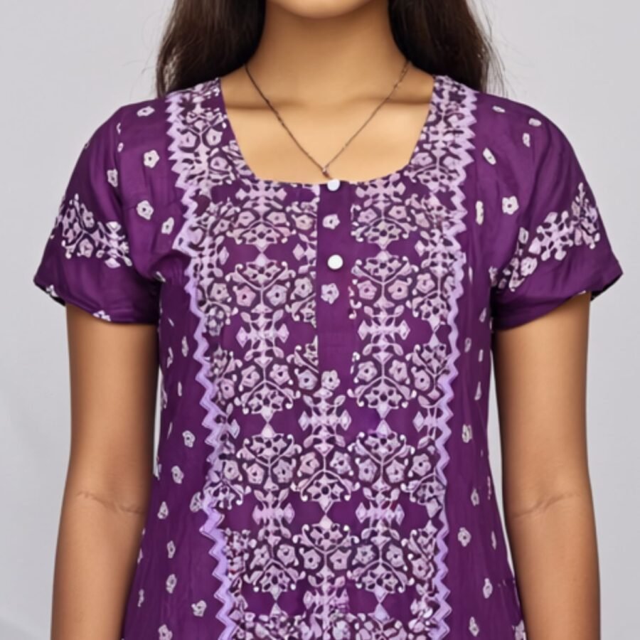 Nighty - Churidhar Cut -  Purple - Image 4